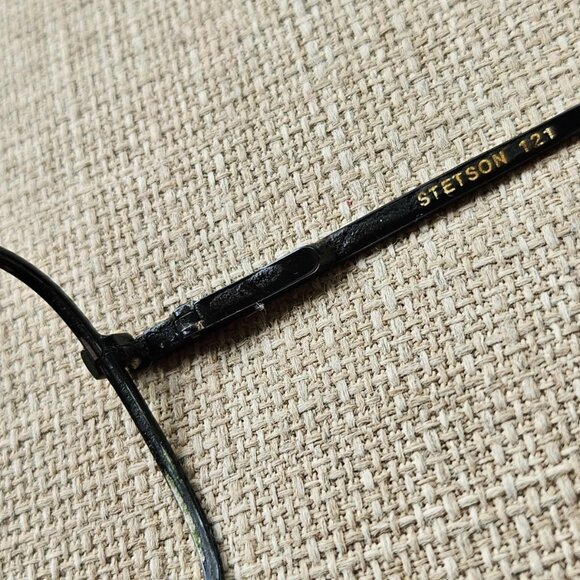 Vintage Stetson Men Eyeglasses Frame Black/Gold Tone Zyloware Eye Wear Glasses - Picture 9 of 12
